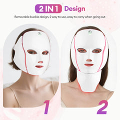 7-Color Wireless LED Face & Neck Beauty Mask – Anti-Aging, Skin Tightening & Repair Therapy