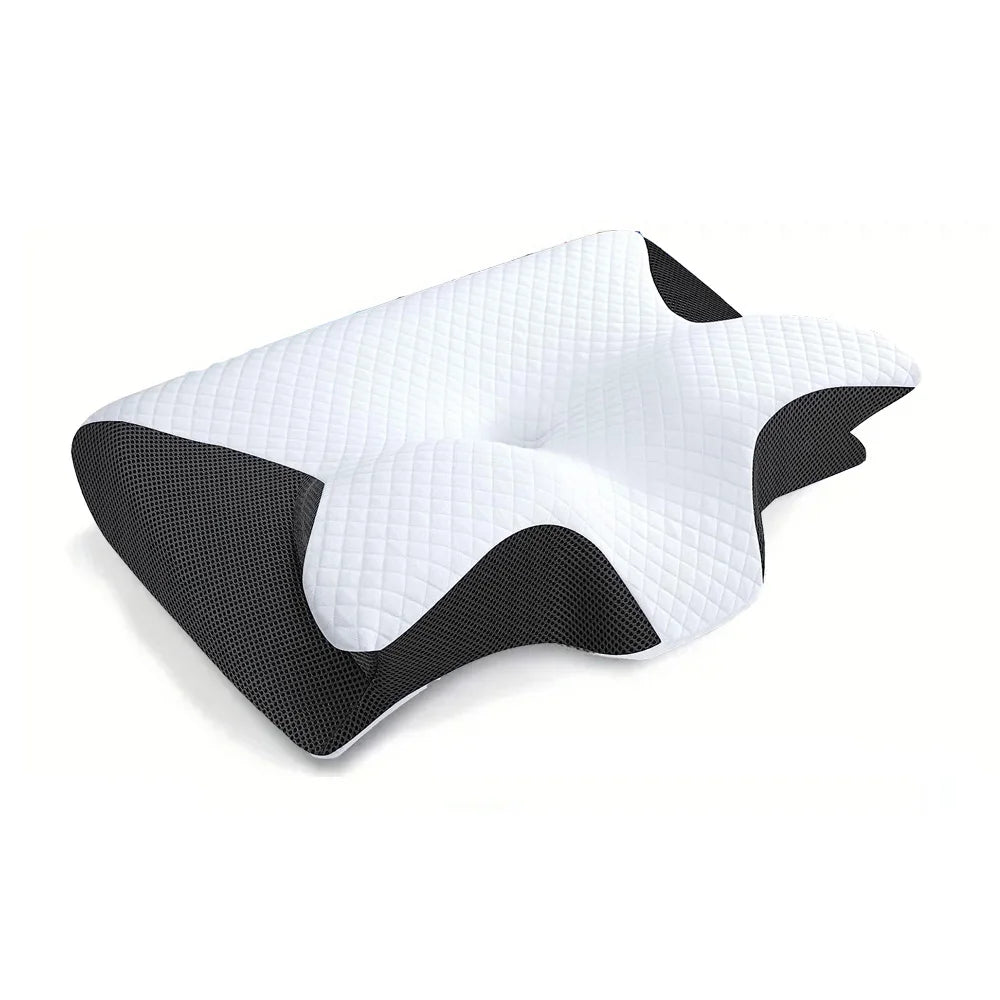 2-in-1 Memory Foam Neck Pillow – Ergonomic Support for Pain Relief