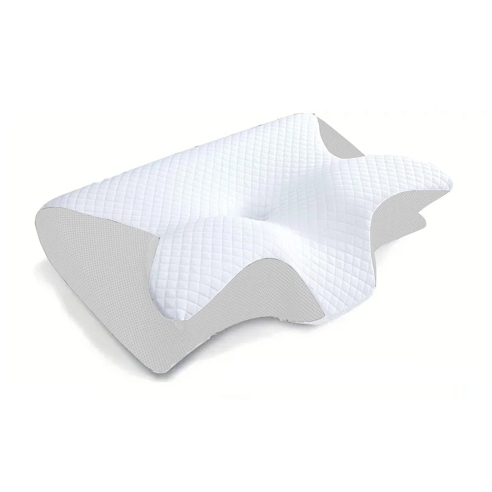2-in-1 Memory Foam Neck Pillow – Ergonomic Support for Pain Relief