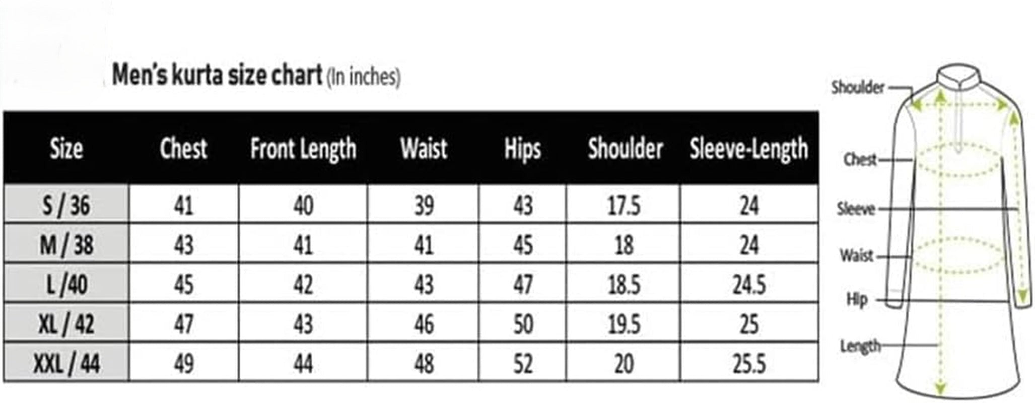 Men'S Pure Cotton Sequence Only Long Kurta
