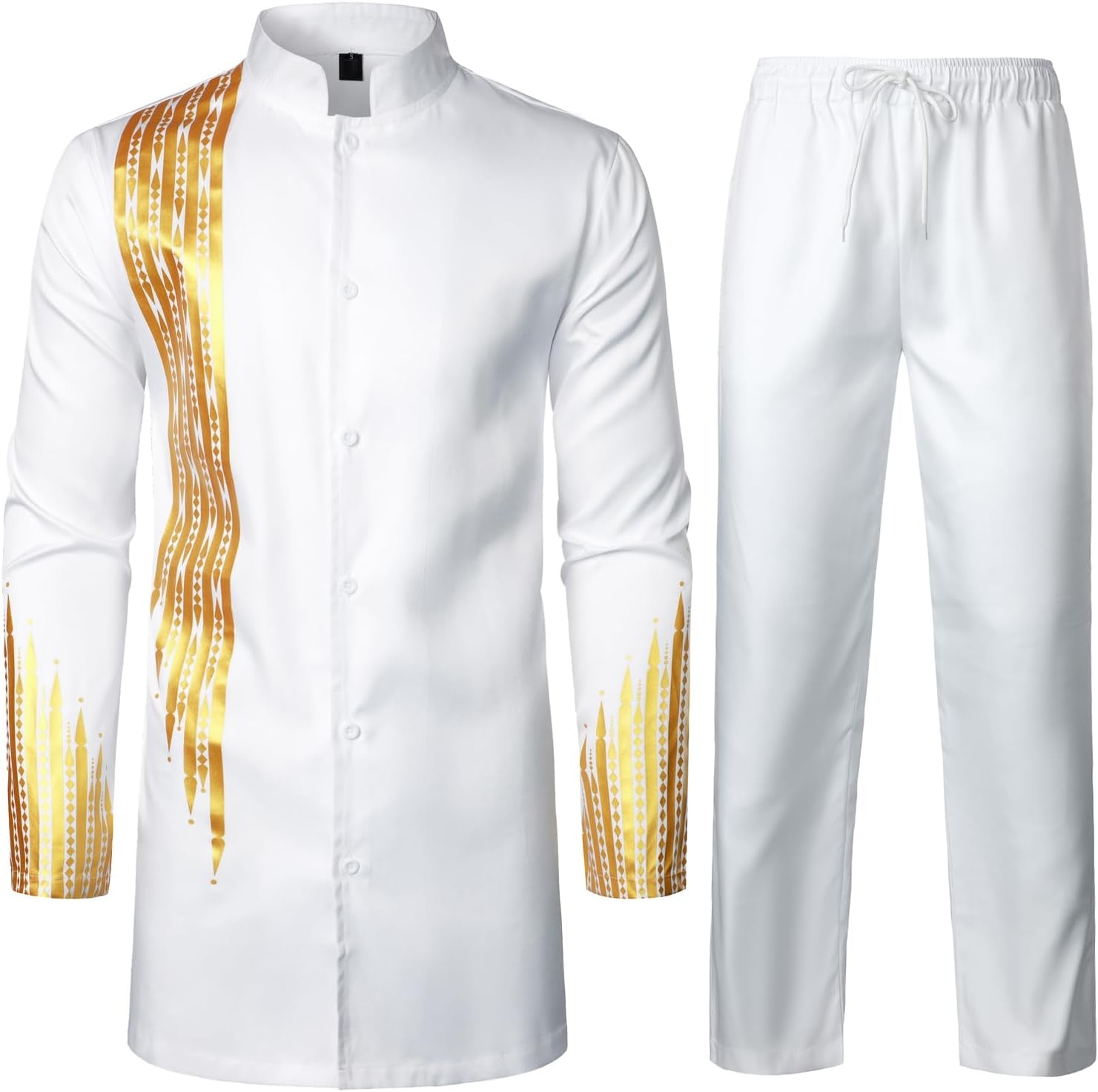 Men's Traditional 2-Piece Suit – Long Sleeve Shirt & Pants for Weddings & Events
