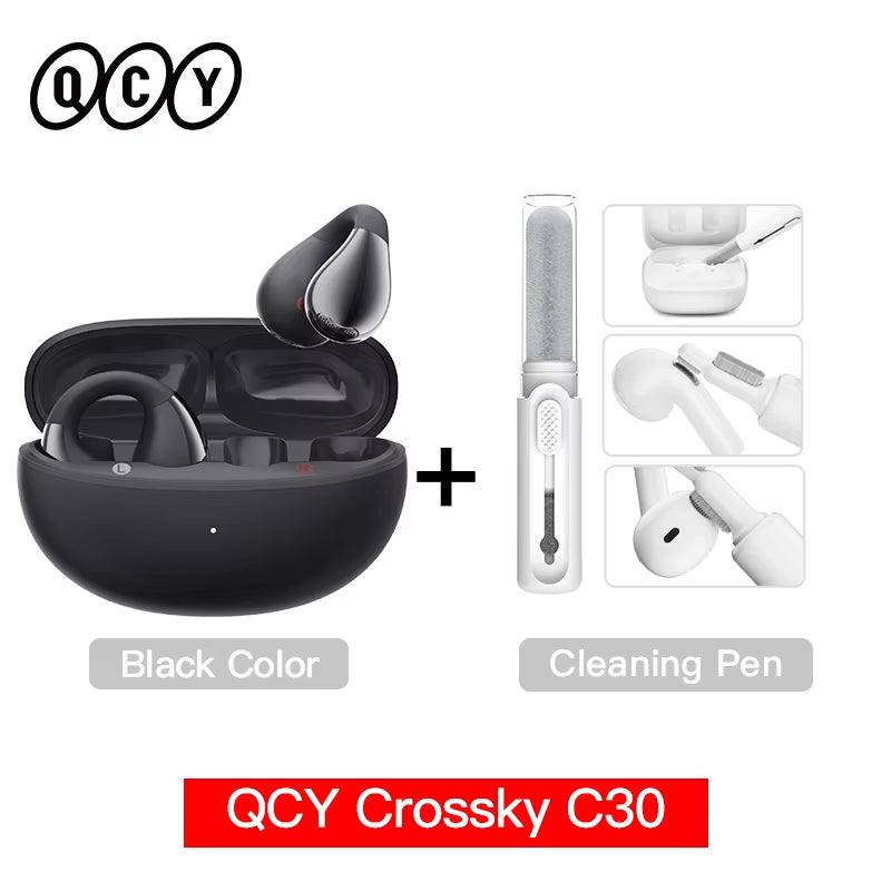 Crossky C30 Ear Clip Earphones Bluetooth 5.4 Wireless Open Ear Sports TWS Earbuds Dual-Connection Headphones