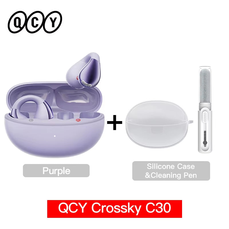 Crossky C30 Ear Clip Earphones Bluetooth 5.4 Wireless Open Ear Sports TWS Earbuds Dual-Connection Headphones