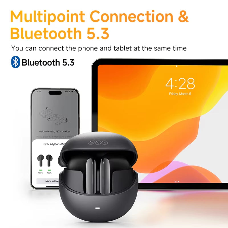 HT10 Ailybuds Pro+ ANC Wireless Earphone Hi-Res Audio with LDAC Bluetooth 5.3 Earbuds 6 Mic AI HD Call Multipoint Connection