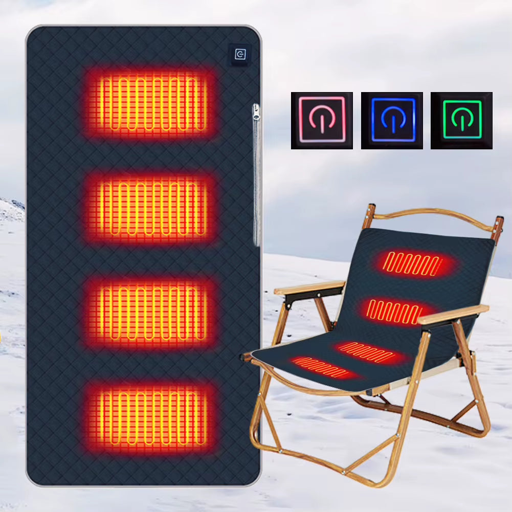 4 Heated Areas Camping Chair Heated Mat