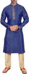 Men'S Blue Kurta Pajama Set Wedding Kurta Pyjama Indian Party Suit