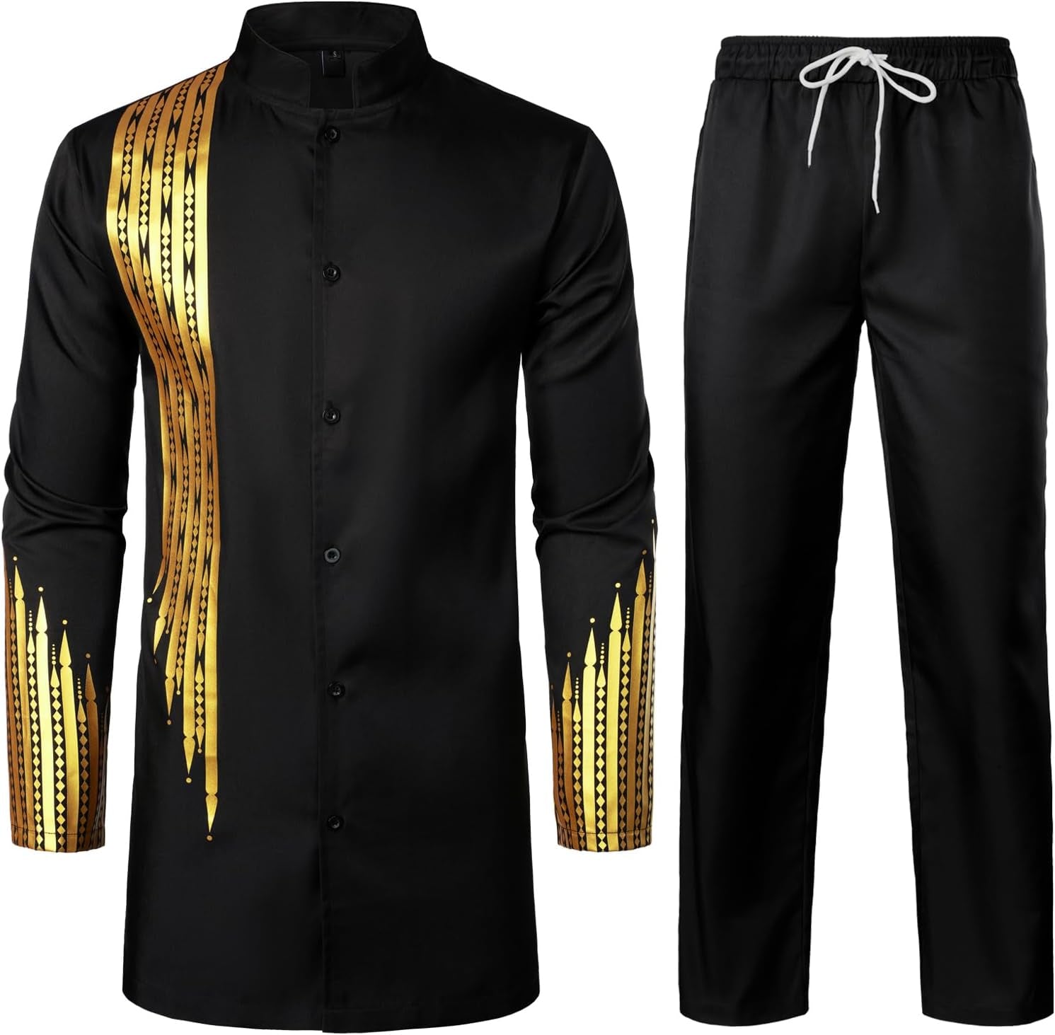 Men's Traditional 2-Piece Suit – Long Sleeve Shirt & Pants for Weddings & Events