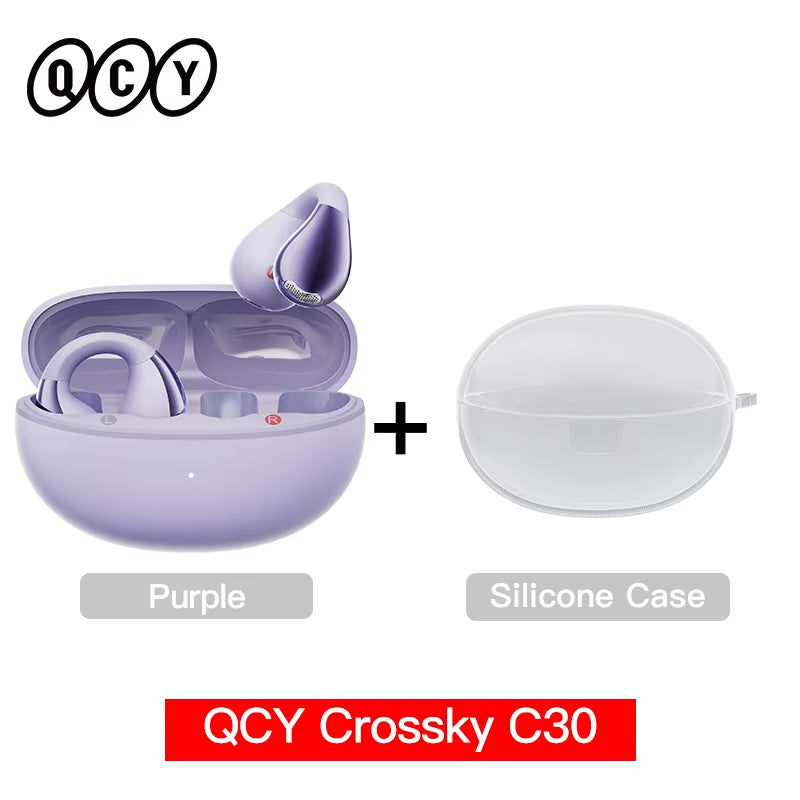 Crossky C30 Ear Clip Earphones Bluetooth 5.4 Wireless Open Ear Sports TWS Earbuds Dual-Connection Headphones