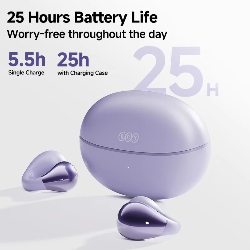 Crossky C30 Ear Clip Earphones Bluetooth 5.4 Wireless Open Ear Sports TWS Earbuds Dual-Connection Headphones