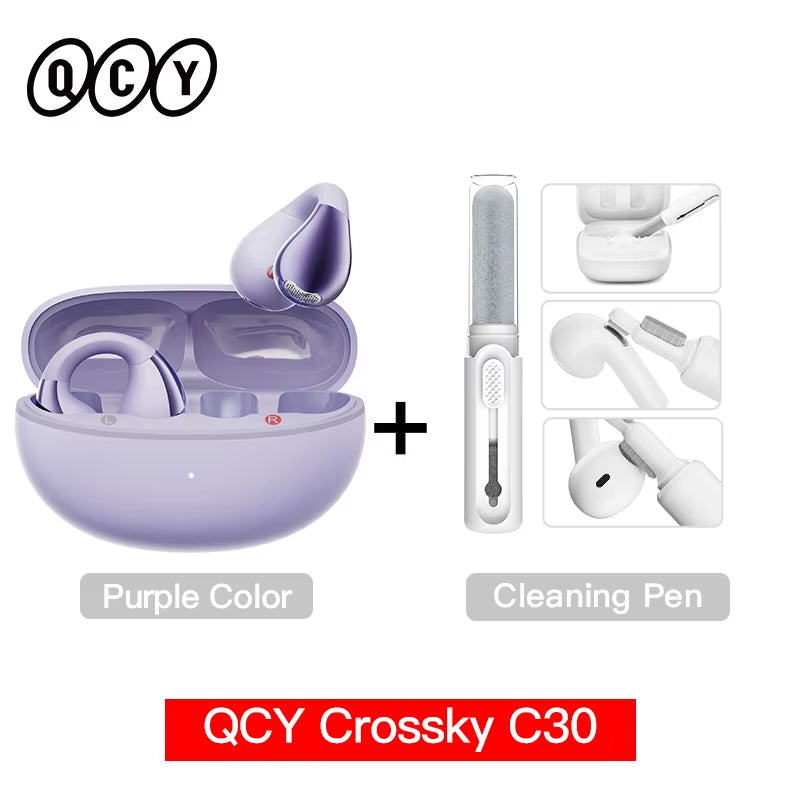 Crossky C30 Ear Clip Earphones Bluetooth 5.4 Wireless Open Ear Sports TWS Earbuds Dual-Connection Headphones