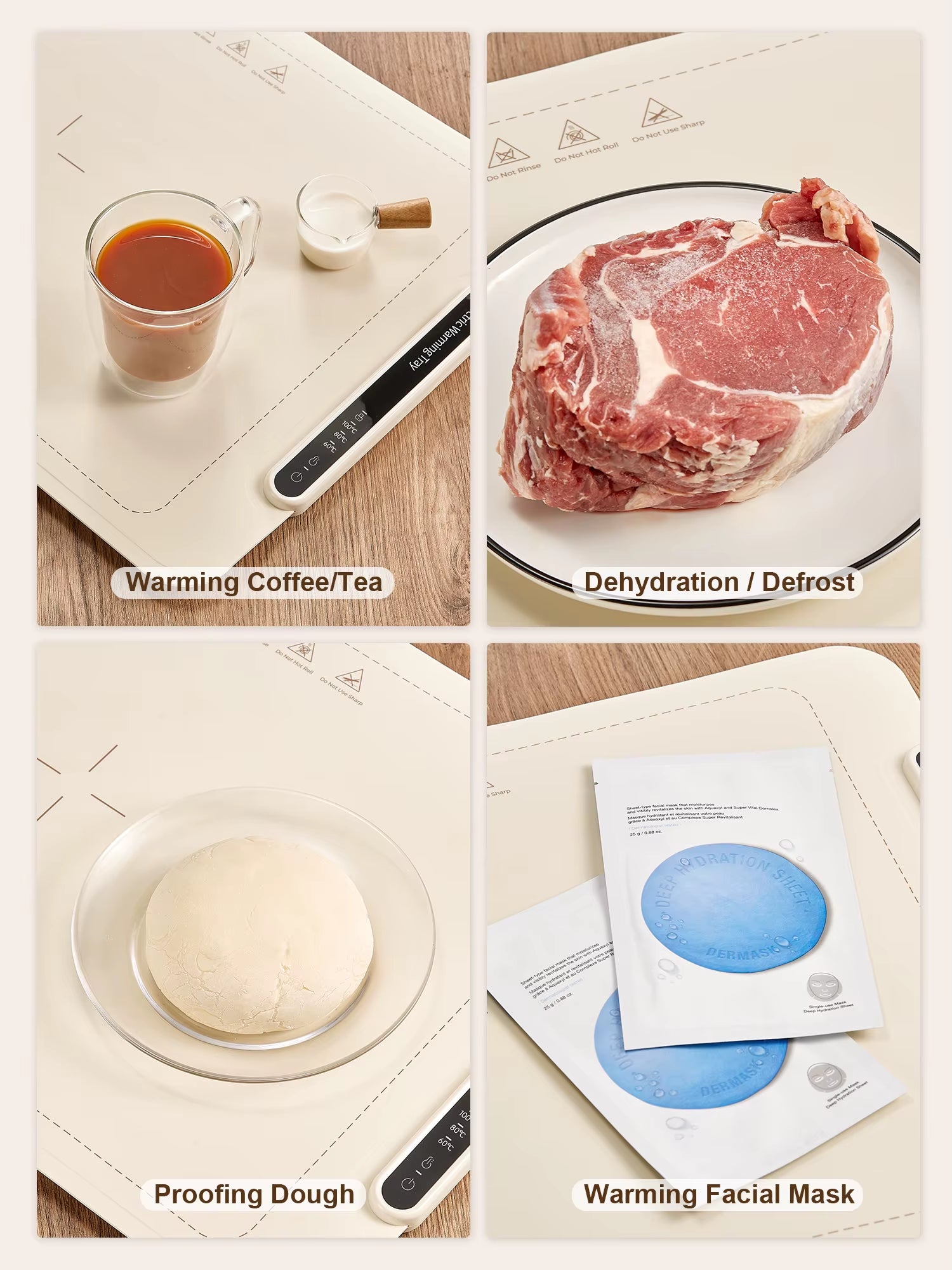 Food Warming Mat - Electric Warming Tray with 6 Temperature Settings and 6 Hours Timer, Full Surface Heating Food Warmer, Premium Silicone Heating Tray for Gatherings, Parties