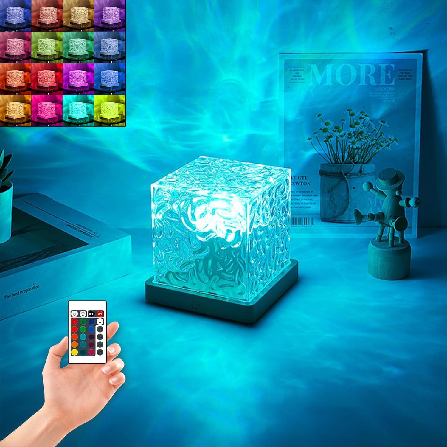 Northern Lights Projector, Aurora Projector, Ocean Wave Ceiling Projector, Midnight Aura Lamp Water Lamp with Remote Control, 16 Colors Wave Night Light for Room Decor