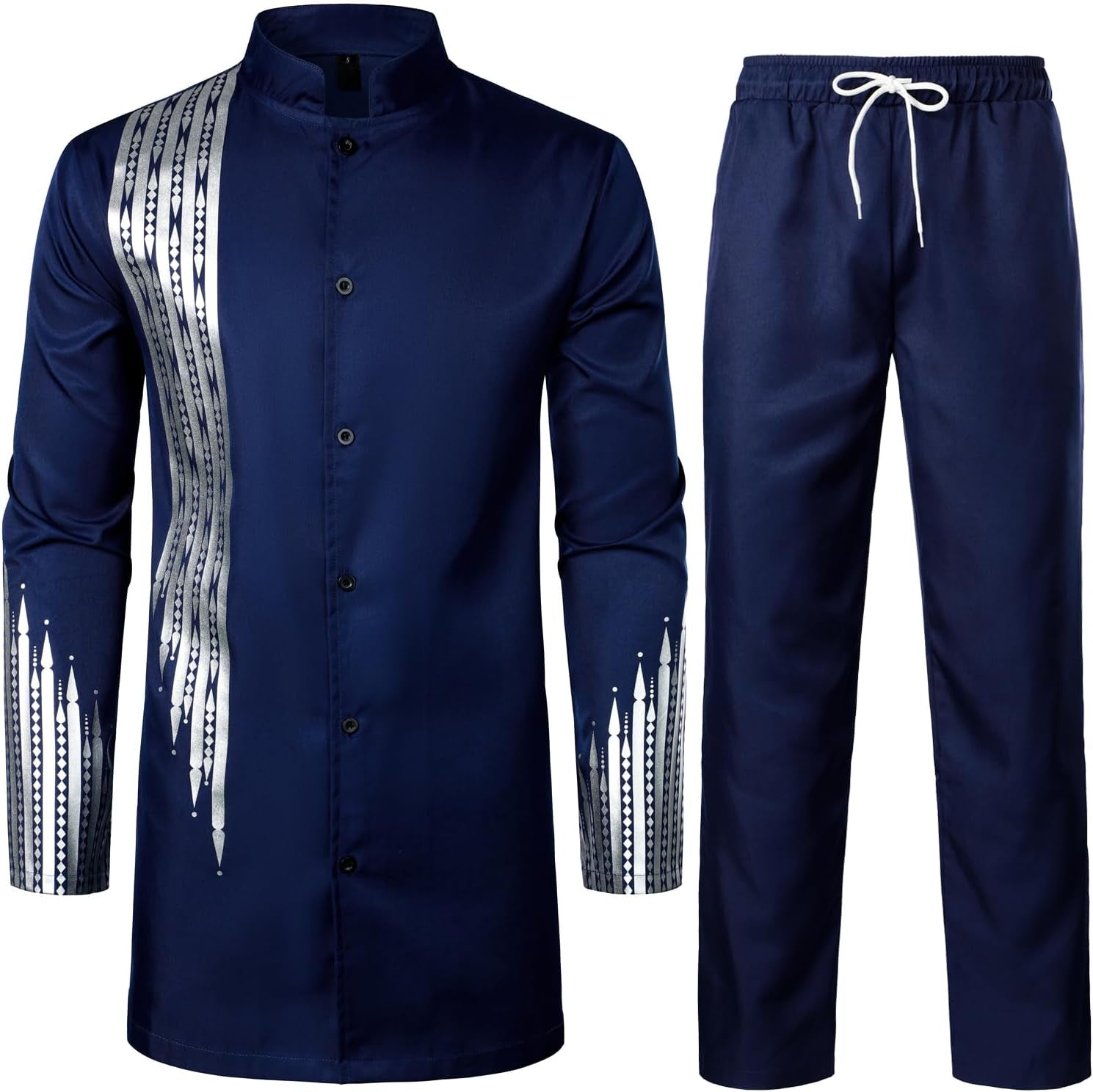 Men's Traditional 2-Piece Suit – Long Sleeve Shirt & Pants for Weddings & Events