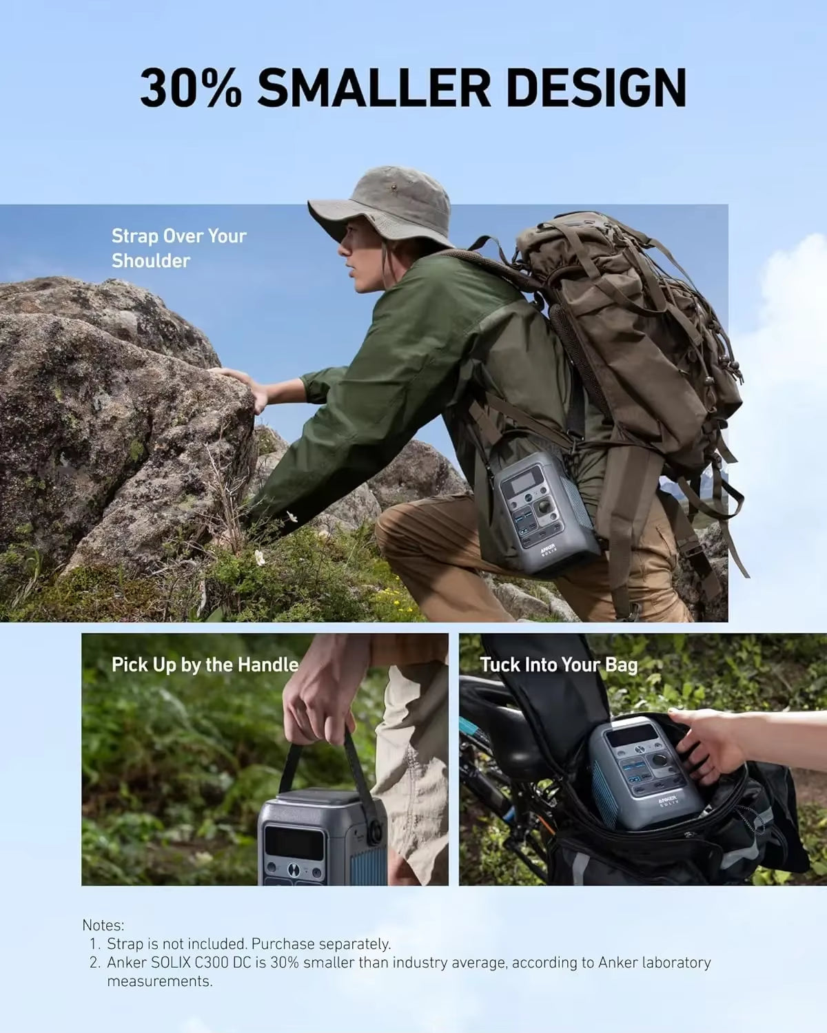C300 DC Power Bank Station, Outdoor 288Wh (90,000Mah), Portable Power Station, Lifepo4 Battery, 300W Solar Generator
