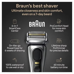 Braun Series 9 PRO+ Electric Shaver with PowerCase, 6-in-1 SmartCare Center, ProComfort Head, 9599cc