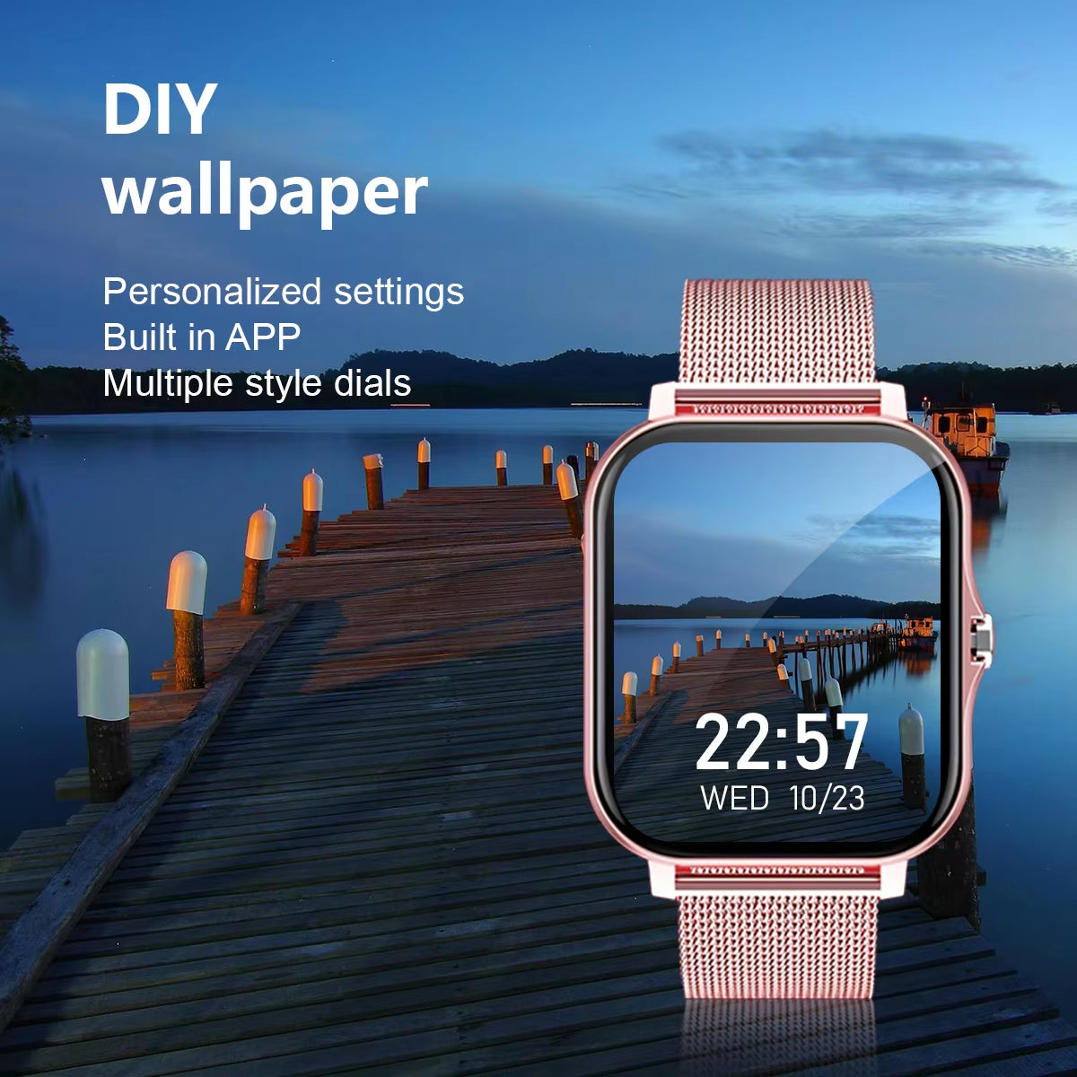 Smart Watch Wireless Calling/Dial Sport Mode Calling Reminder and Rejection Fitness Monitoring for Iphone/Andriod