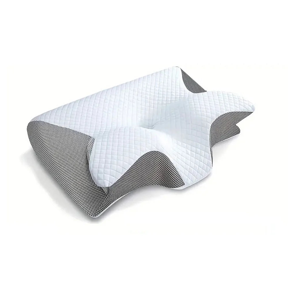 2-in-1 Memory Foam Neck Pillow – Ergonomic Support for Pain Relief