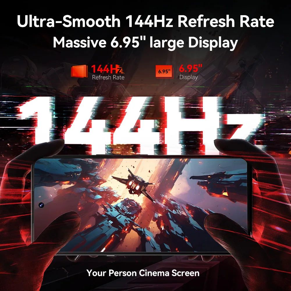 CUBOT MAX 5 5G Cell Phone Unlocked, 24GB+256GB Android 14 Phone, 6.95" FHD+ 144Hz Display, 100MP+32MP Camera, MediaTek 8200 4nm Processor Gaming Phones, 5100mAh Battery(33W) Smartphone, Dual SIM/NFC