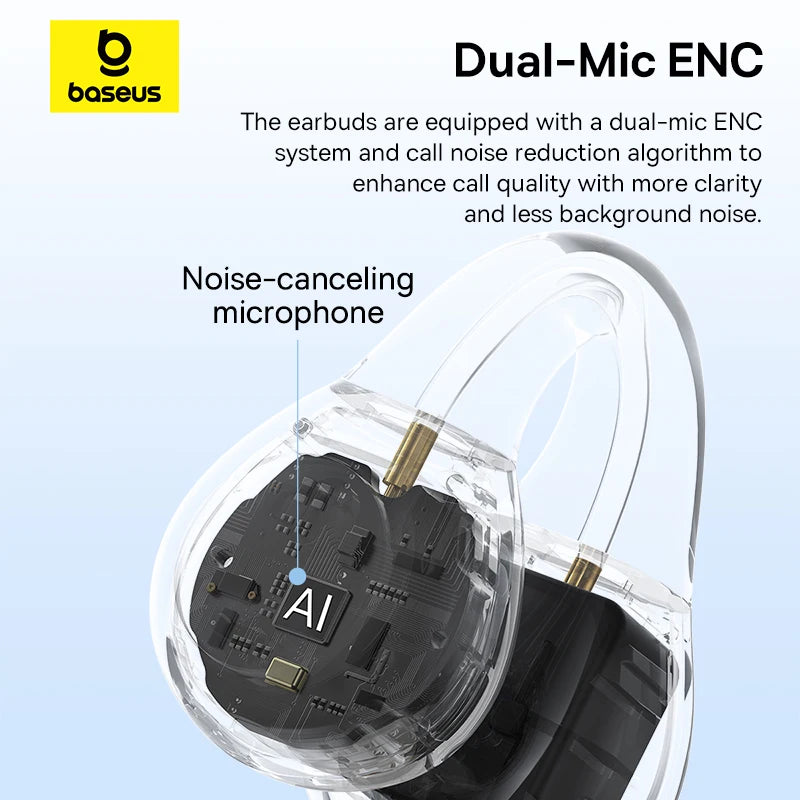 Airgo AS01 Ear Clip Earphones Bluetooth 5.3 Wireless Earphone 2-Mic ENC HD Call Noise Reduction Headphones Sports Earbuds