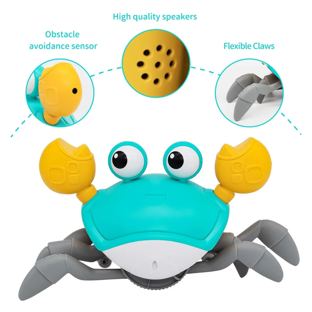 Crawling Crab Baby Toys with Light up, Musical Interactive Toddler Moving Toys for Babies,Toddlers and Kids