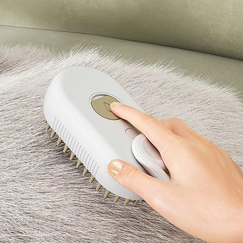 3-in-1 Electric Steamy Pet Brush – Massage, De-tangle & Groom Cats & Dogs
