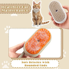 3-in-1 Electric Steamy Pet Brush – Massage, De-tangle & Groom Cats & Dogs