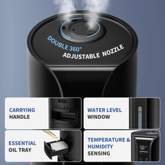 Sejoy 9L Cool Mist Humidifier with Remote & Essential Oil Diffuser