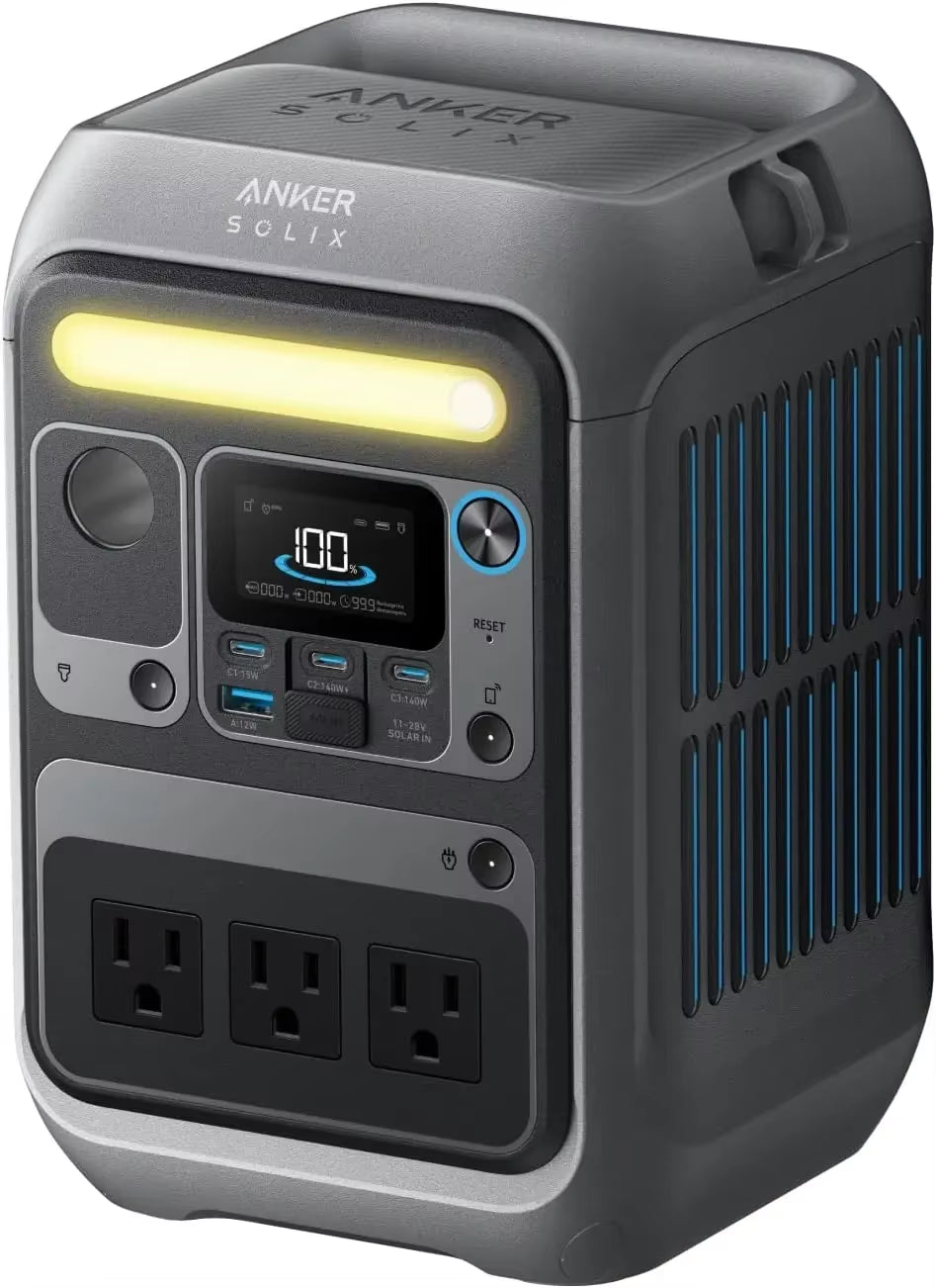Anker SOLIX C300 Portable Power Station, Outdoor 288Wh Lifepo4 Battery, 300W (600W Surge) Solar Generator, 140W Two-Way Fast Cha