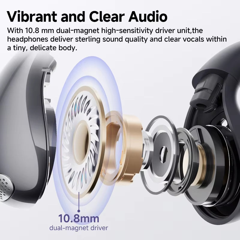Crossky C30 Ear Clip Earphones Bluetooth 5.4 Wireless Open Ear Sports TWS Earbuds Dual-Connection Headphones