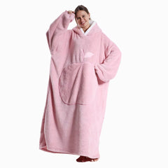 Extra Long Hooded Sweatshirts Women Wearable Blanket Hoodie