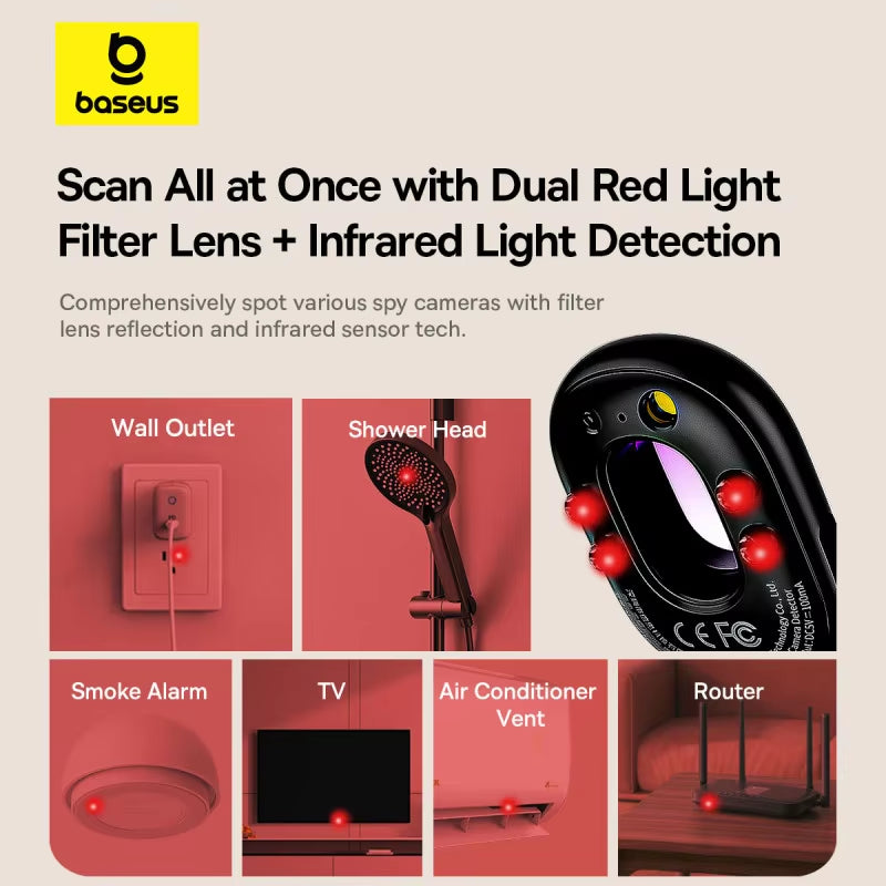 【New】 Camera Detector Intelligent Hidden Camera Signal Detector Rechargeable Hanging Security Alarm Protection Detector