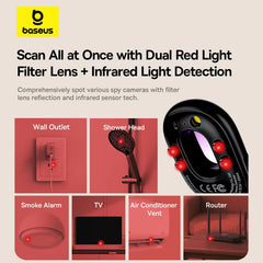 【New】 Camera Detector Intelligent Hidden Camera Signal Detector Rechargeable Hanging Security Alarm Protection Detector