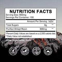 60G 100% Himalaya Pure Shilajit Resin Original Mineral Health Supplement Non-Gmo Brain Memory Cognitive Energy Health