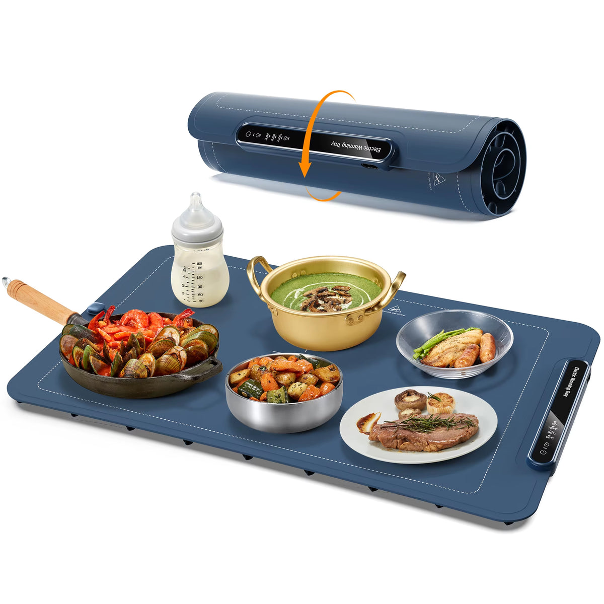 Food Warming Mat - Electric Warming Tray with 6 Temperature Settings and 6 Hours Timer, Full Surface Heating Food Warmer, Premium Silicone Heating Tray for Gatherings, Parties