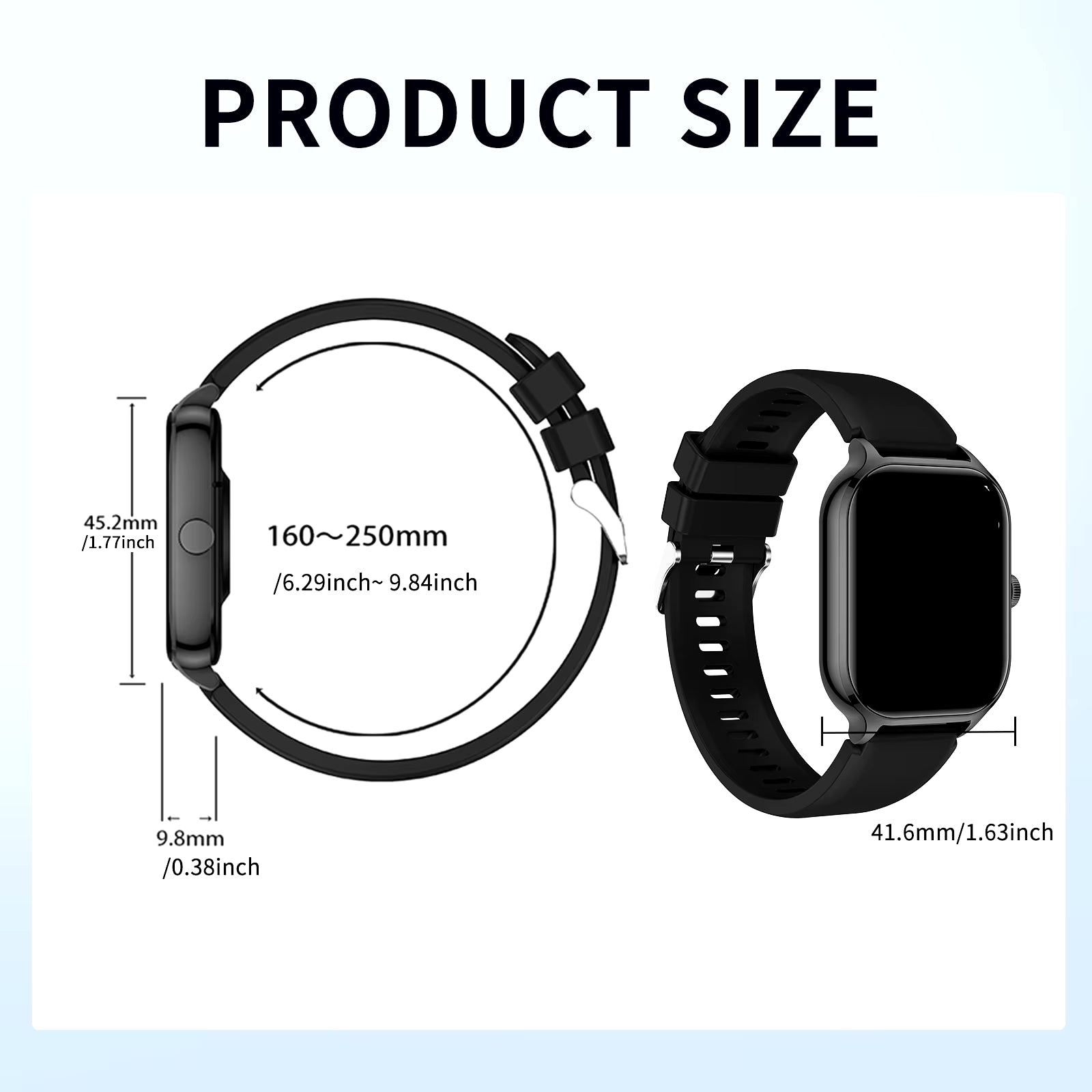 Smart Watch Wireless Calling/Dial Sport Mode Calling Reminder and Rejection Fitness Monitoring for Iphone/Andriod