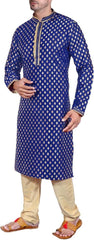 Men'S Blue Kurta Pajama Set Wedding Kurta Pyjama Indian Party Suit