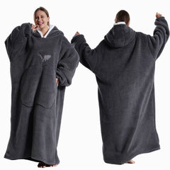 Extra Long Hooded Sweatshirts Women Wearable Blanket Hoodie