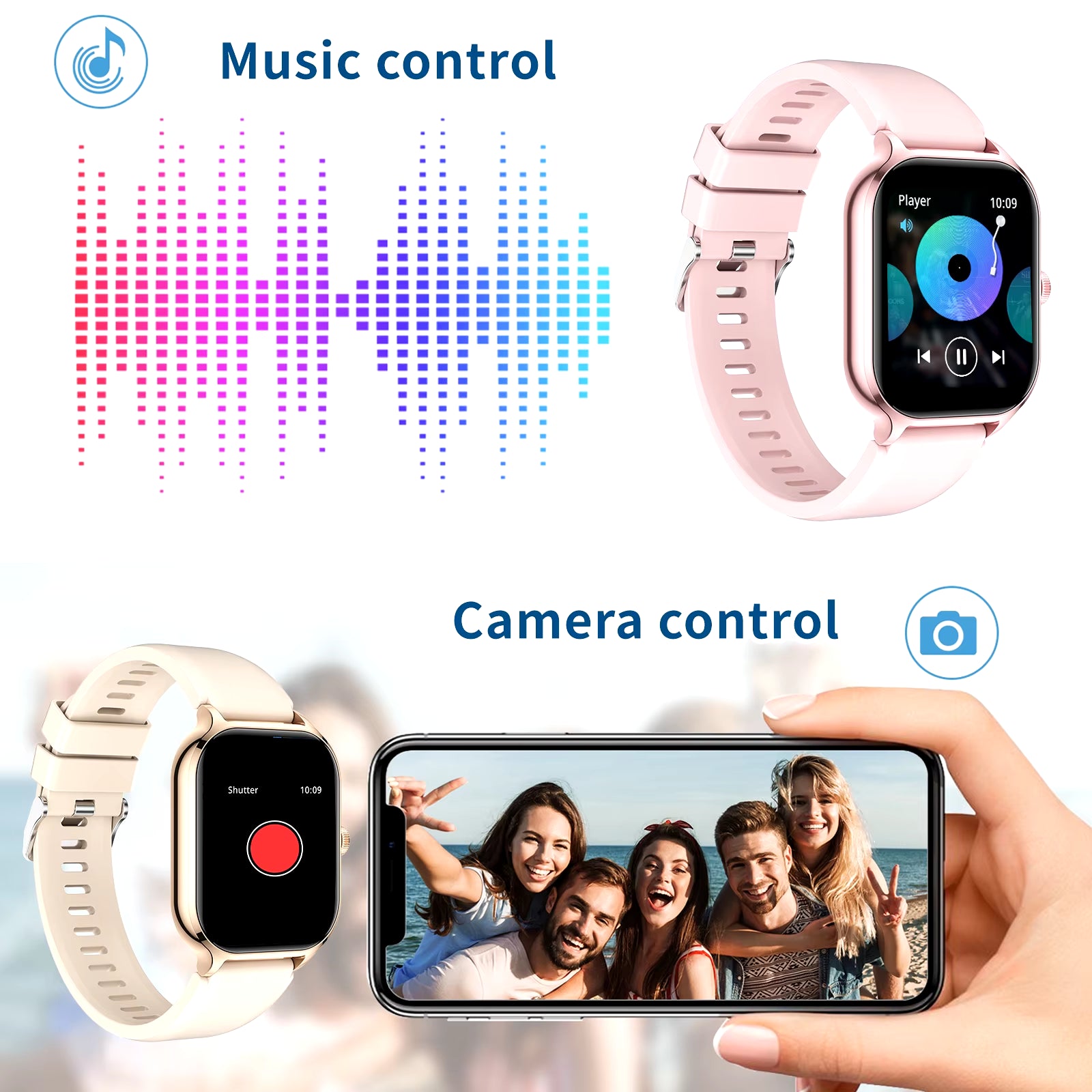 Smart Watch Wireless Calling/Dial Sport Mode Calling Reminder and Rejection Fitness Monitoring for Iphone/Andriod