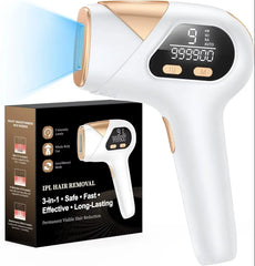 Laser Hair Removal IPL 3-In-1 Effective Hair Removal Device 9 Levels 999,900 Light Pulses Women Men Full Body Treatment Home Use