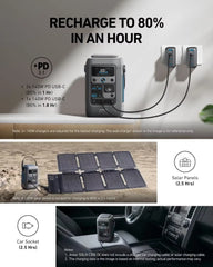 C300 DC Power Bank Station, Outdoor 288Wh (90,000Mah), Portable Power Station, Lifepo4 Battery, 300W Solar Generator