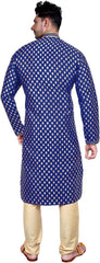 Men'S Blue Kurta Pajama Set Wedding Kurta Pyjama Indian Party Suit
