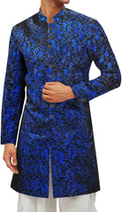 Men's Royal Ethnic Sherwani Blazer – Shiny Mandarin Collar Wedding & Party Wear