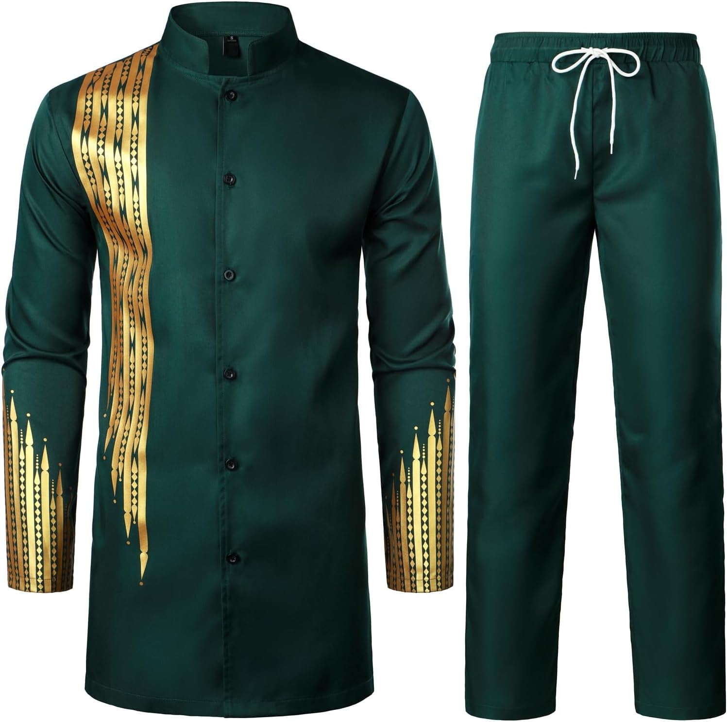 Men's Traditional 2-Piece Suit – Long Sleeve Shirt & Pants for Weddings & Events