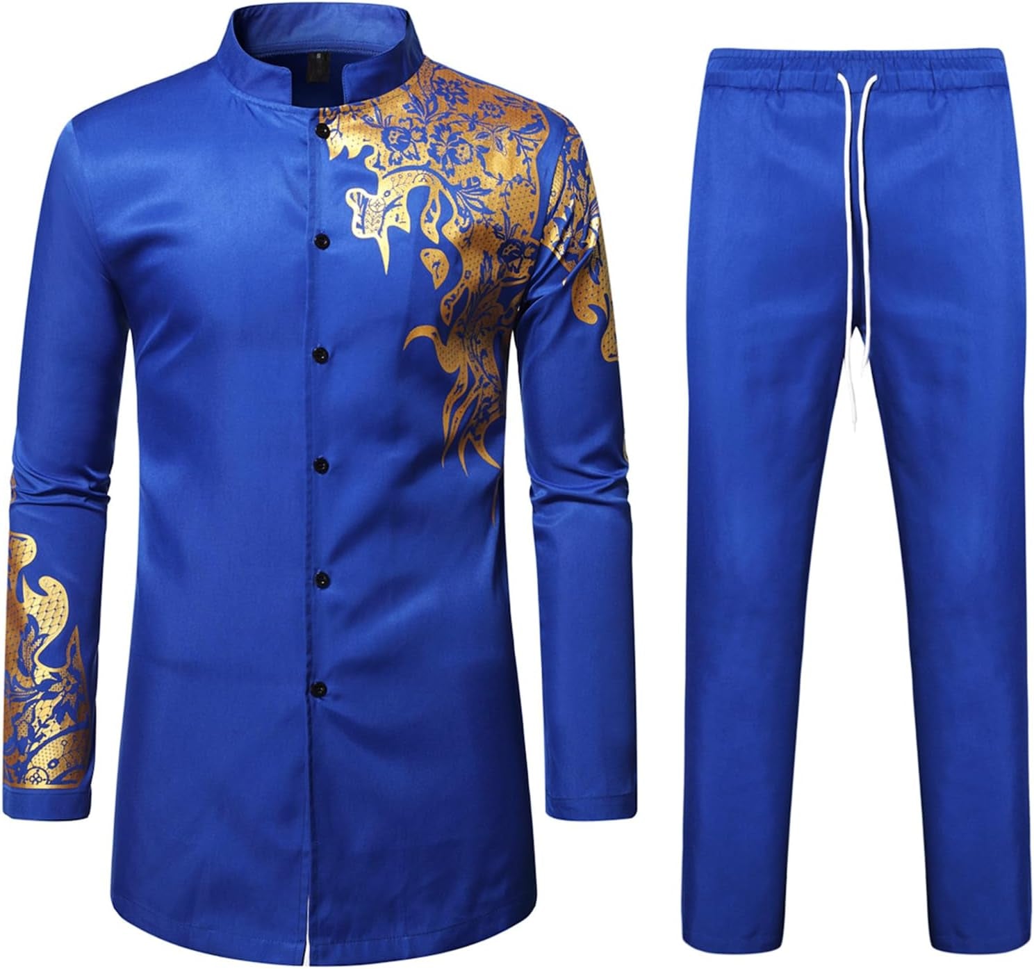 Men's Traditional 2-Piece Suit – Long Sleeve Shirt & Pants for Weddings & Events